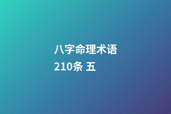 八字命理术语210条 五
